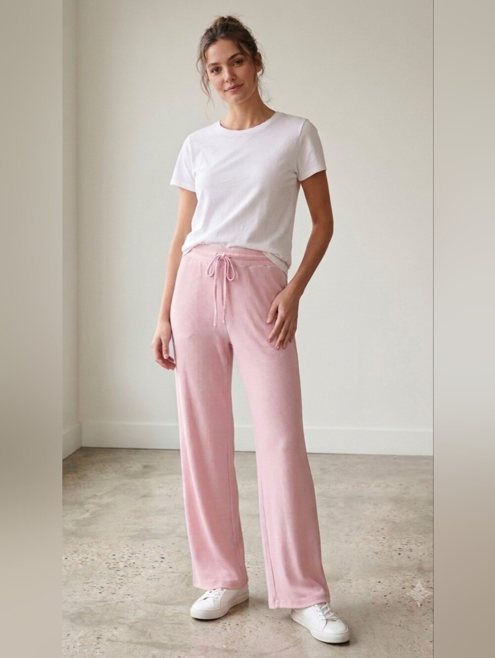 5 For $25✨️ Womens Extra Small XS Light Pink Rib Knit Sweat Pants Casual Lounge